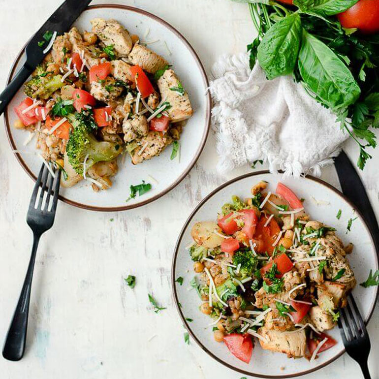 Italian Chicken and Farro Skillet Recipe | Cascadian Farm Organic