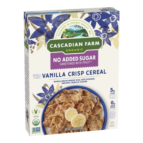Cascadian Farm Organic No Added Sugar Vanilla Crisp Cereal